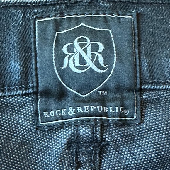 Rock & Republic Men's Slim Straight Black Denim Jeans - Picture 14 of 15